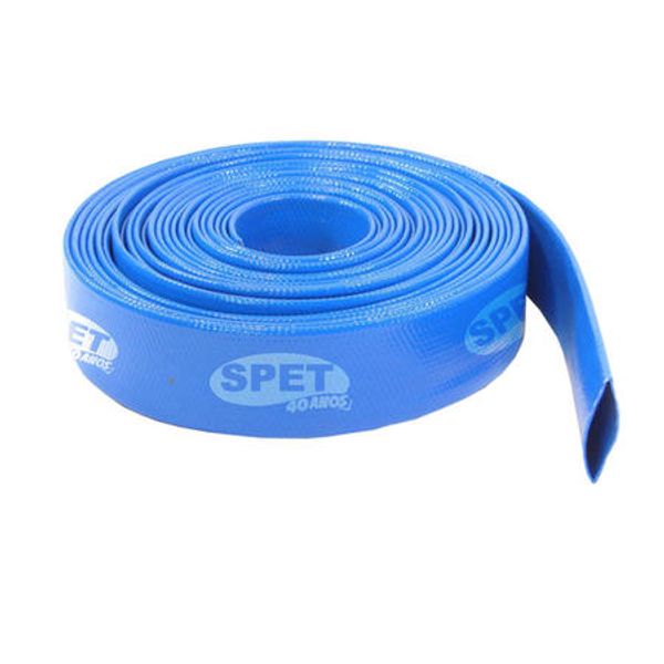 Mangueira Chata em PVC 4x50 Flexível Azul (103 mm x 50 m) Condução de Água e Recalque