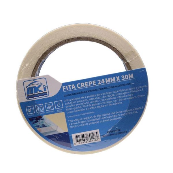 Fita Crepe de Uso Geral 24mmx30M / Proteção para Pintura, Pa