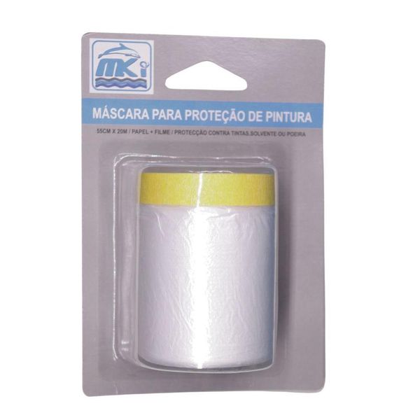 Mascara para Proteção de Pintura 55cm x 20m / Papel + Filme / Proteção Contra Tintas, Solvente ou Poeira