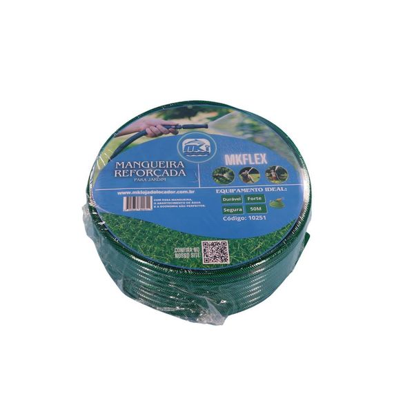 Mangueira para Jardim 50m Reforçada MKFLEX Verde  PVC 3 Camadas