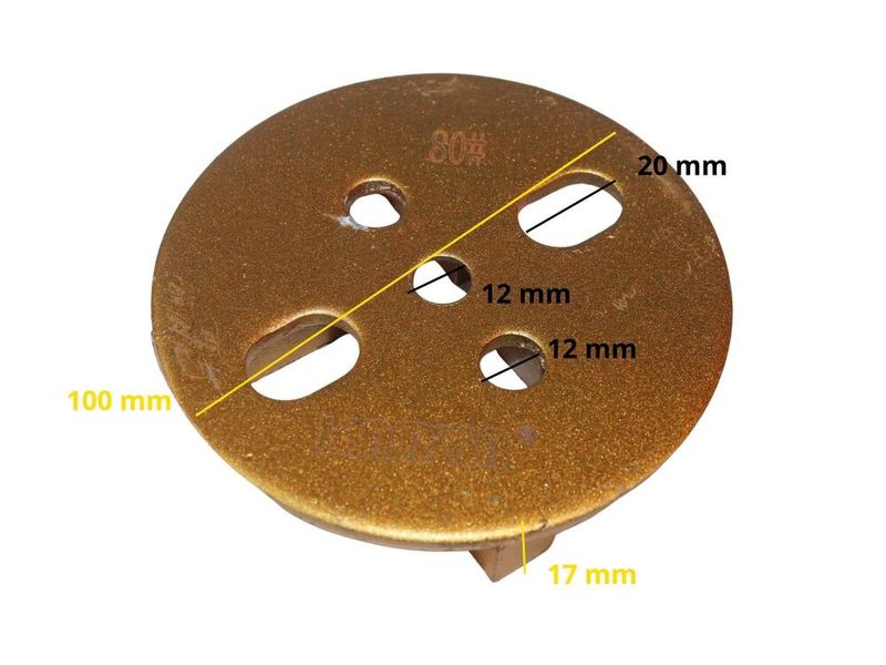 Disco de Moagem SPET 80 Gãos / 4" 100 mm / Pré-Acopamento de Pedras e Concreto P/ Lixadeira Discão