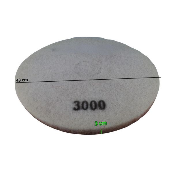 Disco tipo Scotch Brite de Polimento e Limpeza de Piso / Branco 3000 Grãos / 17" 430 mm P/ Lixadeira Discão