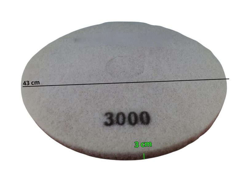 Disco tipo Scotch Brite de Polimento e Limpeza de Piso / Branco 3000 Grãos / 17" 430 mm P/ Lixadeira Discão